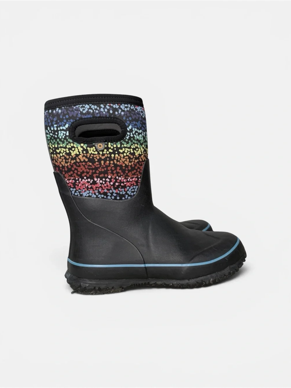 BOGS Grasp Rainbow black tall rubber boot
